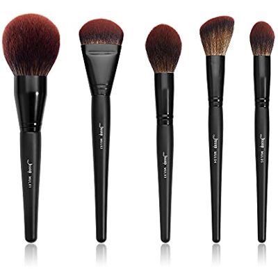 Jessup 5 stuks make-upkwasten groot gezicht kwast premium synthetisch poeder highlighter markeerstift Phantom Black T273 Jessup 5 stuks make-upkwasten groot gezicht kwast premium synthetisch poeder highlighter markeerstift Phantom Black T273