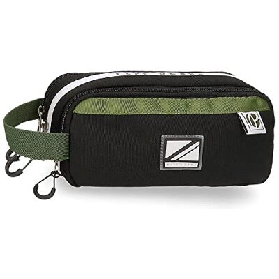 Pepe Jeans Luca Drievoudige etui, zwart, 22 x 10 x 9 cm, polyester, zwart, pennenetui met 3 vakken, zwart., drievoudige mapje Pepe Jeans Luca Drievoudige etui, zwart, 22 x 10 x 9 cm, polyester, zwart, pennenetui met 3 vakken, zwart., drievoudige mapje
