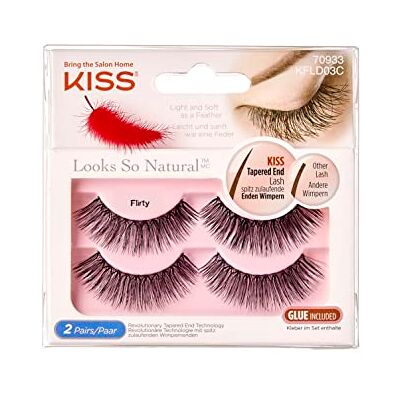 Kiss Look So Natural Collection 2 paar flirterige kunstwimpers, gemakkelijk te dragen, bevat wimperlijm Kiss Look So Natural Collection 2 paar flirterige kunstwimpers, gemakkelijk te dragen, bevat wimperlijm