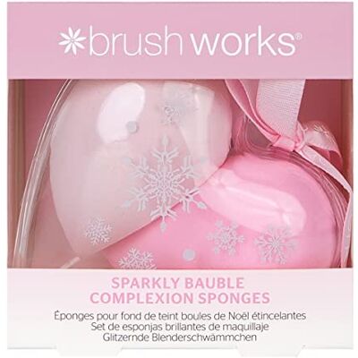 Brushworks Set van 2 glinsterende sponzen voor de teint Brushworks Set van 2 glinsterende sponzen voor de teint