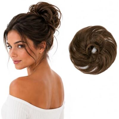 CAISHA Haar Stuk Stropdas Chignons Bruids Kapsels Volumineus Slordig Chignon Licht Golvend Medium Bruin G7B CAISHA Haar Stuk Stropdas Chignons Bruids Kapsels Volumineus Slordig Chignon Licht Golvend Medium Bruin G7B