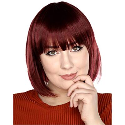 Prettyland Vrouwen Matte Vierkante BOB Pruik Korte Natuurlijke Voor Dagelijks Donkerrood Bordeaux Bruin C119 Prettyland Vrouwen Matte Vierkante BOB Pruik Korte Natuurlijke Voor Dagelijks Donkerrood Bordeaux Bruin C119