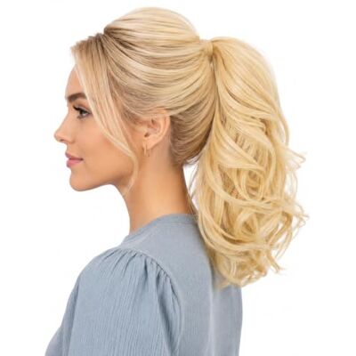 CAISHA PrettyShop haarverlenging, gevlochten, paardenstaart, volume, golvend, 30 cm, lichtblond/geel, H132 CAISHA PrettyShop haarverlenging, gevlochten, paardenstaart, volume, golvend, 30 cm, lichtblond/geel, H132
