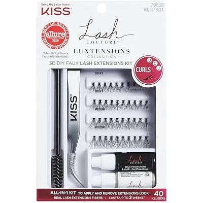Kiss Lash Couture LuXtension Collection DIY 3D wimperverlengingsset 40 wimperextensions, wimperlijm, wimperapplicator, wimperborstel, semi-permanente lijm en remover Kiss Lash Couture LuXtension Collection DIY 3D wimperverlengingsset 40 wimperextensions, wimperlijm, wimperapplicator, wimperborstel, semi-permanente lijm en remover