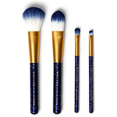 Legami Set van 4 make-upkwasten, Oh My Glow! Stars-thema, inclusief poederborstel, foundationborstel, oogschaduwborstel, eyeliner borstel, 100% veganistisch reisformaat Legami Set van 4 make-upkwasten, Oh My Glow! Stars-thema, inclusief poederborstel, foundationborstel, oogschaduwborstel, eyeliner borstel, 100% veganistisch reisformaat