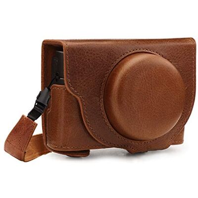 MegaGear MG1728 Ever Ready Echt lederen beschermhoes met schouderriem, compatibel met Sony Cyber-Shot DSC-RX100 VII Bruin MegaGear MG1728 Ever Ready Echt lederen beschermhoes met schouderriem, compatibel met Sony Cyber-Shot DSC-RX100 VII Bruin