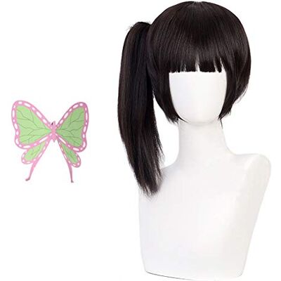 HIROAKIYA Kanao Tsuyuri Pruik Clip Ponytail met Vlinder Haarclip Pruik Cap HIROAKIYA Kanao Tsuyuri Pruik Clip Ponytail met Vlinder Haarclip Pruik Cap