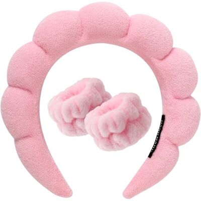 DRESHOW Gezichtswassen Spa Hoofdband Set Zachte badstof Manchetten Voor Make-up en Huidverzorging Antislip Hoofdband voor Vrouwen Eén maat DRESHOW Gezichtswassen Spa Hoofdband Set Zachte badstof Manchetten Voor Make-up en Huidverzorging Antislip Hoofdband voor Vrouwen Eén maat