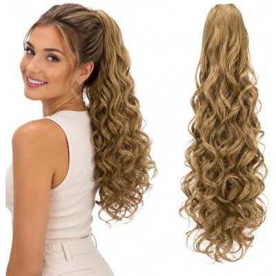 CAISHA PRETTYSHOP HC23-1 Haarverlenging, paardenstaart, krullend, 50 cm, met 2 haarlussen, blond HC23-1 CAISHA PRETTYSHOP HC23-1 Haarverlenging, paardenstaart, krullend, 50 cm, met 2 haarlussen, blond HC23-1
