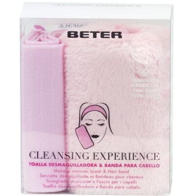 Beter Herbruikbare gezichtshanddoek met haartulband, verwijdert make-up alleen met water, roze Beter Herbruikbare gezichtshanddoek met haartulband, verwijdert make-up alleen met water, roze