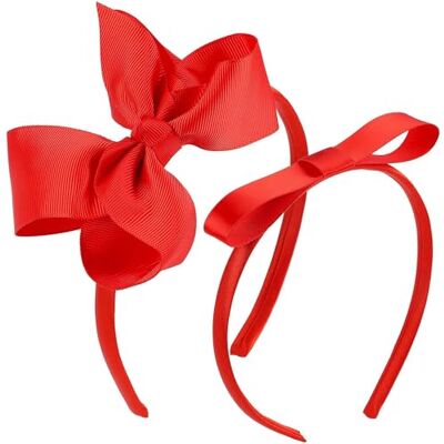Dzxin Haarband met rode strik 2 stuks Voor meisjes en vrouwen Ideaal voor feestjes Dagelijks gebruik Dzxin Haarband met rode strik 2 stuks Voor meisjes en vrouwen Ideaal voor feestjes Dagelijks gebruik