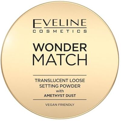 EVELINE COSMETICS Wonder Match fixeerpoeder met amethist poeder EVELINE COSMETICS Wonder Match fixeerpoeder met amethist poeder