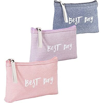 Colrid 3-delige kleine toilettas, make-uptas, reismake-uptas, 3 kleuren, waterdicht, draagbaar, met ritssluiting, voor cosmetica, sleutels, contant geld, kaarten, roze, paars, roze, paars, donkerblauw Colrid 3-delige kleine toilettas, make-uptas, reismake-uptas, 3 kleuren, waterdicht, draagbaar, met ritssluiting, voor cosmetica, sleutels, contant geld, kaarten, roze, paars, roze, paars, donkerblauw