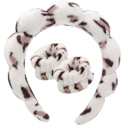 DRESHOW Gezichtswassen Spa Hoofdband Set Zachte badstof Manchetten Voor Make-up en Huidverzorging Antislip Hoofdband voor Vrouwen Eén maat DRESHOW Gezichtswassen Spa Hoofdband Set Zachte badstof Manchetten Voor Make-up en Huidverzorging Antislip Hoofdband voor Vrouwen Eén maat