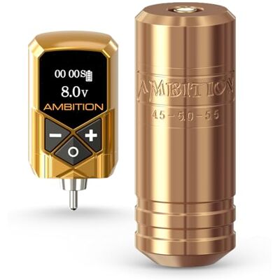 Ambition Torped 36 mm roterende tattoo-machine, 5,5 mm borstelloze motor, tattoo-pistool met 1 x 2400 mAh Kuark batterij Ambition Torped 36 mm roterende tattoo-machine, 5,5 mm borstelloze motor, tattoo-pistool met 1 x 2400 mAh Kuark batterij
