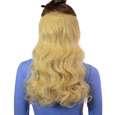 hair2heart Haarverlenging met clip, krullend, synthetisch, haarstukje, 15, goudblond, 60 cm hair2heart Haarverlenging met clip, krullend, synthetisch, haarstukje, 15, goudblond, 60 cm