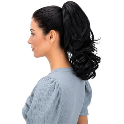 CAISHA PRETTSHOP 30 cm paardenstaart vlecht haarstukje golvende volumineuze haarverlengingen donkerbruin H62 CAISHA PRETTSHOP 30 cm paardenstaart vlecht haarstukje golvende volumineuze haarverlengingen donkerbruin H62