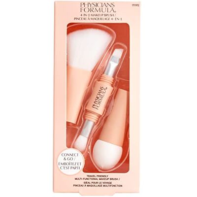 Physicians Formula 4-in-1 penseel met oogschaduwkwast, eyeliner-kwast, bronzer en blushkwast en spons voor moeiteloze On-the-Go make-up applicatie Physicians Formula 4-in-1 penseel met oogschaduwkwast, eyeliner-kwast, bronzer en blushkwast en spons voor moeiteloze On-the-Go make-up applicatie