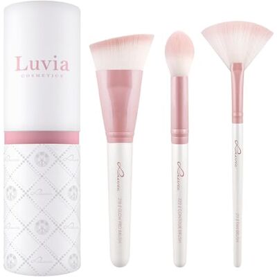 Luvia Cosmetics Luvia Make-upkwastenset, Highlight & Contour Set, Gezichtskwastenset, 3 veganistische cosmetische kwasten, make-upkwasten voor blenden, modelleren en contouren Luvia Cosmetics Luvia Make-upkwastenset, Highlight & Contour Set, Gezichtskwastenset, 3 veganistische cosmetische kwasten, make-upkwasten voor blenden, modelleren en contouren