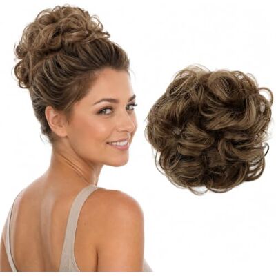 CAISHA Prettyshop G7A haarverlenging voor de bruid, groot, volumineuze knot, lichtbruin CAISHA Prettyshop G7A haarverlenging voor de bruid, groot, volumineuze knot, lichtbruin