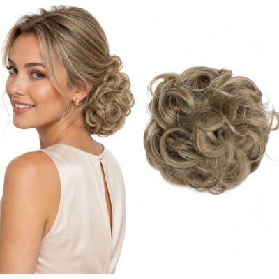 CAISHA PRETTYSHOP XL haarstukje Chouchou voor het verkrijgen van volumineus opgedaan haar, krullen, knot, lichtblond G12E CAISHA PRETTYSHOP XL haarstukje Chouchou voor het verkrijgen van volumineus opgedaan haar, krullen, knot, lichtblond G12E