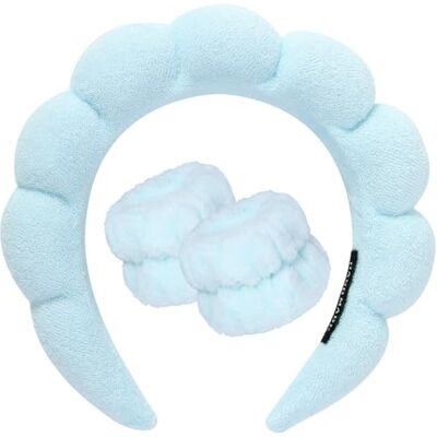 DRESHOW Gezichtswassen Spa Hoofdband Set Zachte badstof Manchetten Voor Make-up en Huidverzorging Antislip Hoofdband voor Vrouwen Eén maat DRESHOW Gezichtswassen Spa Hoofdband Set Zachte badstof Manchetten Voor Make-up en Huidverzorging Antislip Hoofdband voor Vrouwen Eén maat
