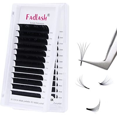 FADLASH Wimperverlenging Easy Fan Lashes 0,05 C-krul 8-14 mm, wimperverlenging van zijde, Russisch volume, professioneel, voorgevormd wimperboeket (0.05-C-8-14 mm) FADLASH Wimperverlenging Easy Fan Lashes 0,05 C-krul 8-14 mm, wimperverlenging van zijde, Russisch volume, professioneel, voorgevormd wimperboeket (0.05-C-8-14 mm)