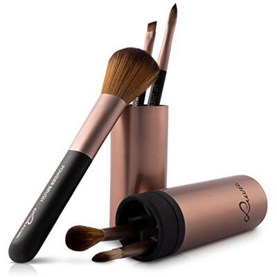Luvia Cosmetics Luvia Cosmetische borstelset 5 stuks met make-up borstel, zwart, veganistisch (bruin/cappuccino) Luvia Cosmetics Luvia Cosmetische borstelset 5 stuks met make-up borstel, zwart, veganistisch (bruin/cappuccino)