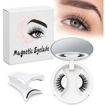 PetalPulse Magnetische valse wimpers, transparante band met natuurlijk 3D-effect, herbruikbaar, met applicator, voor snelle oogmake-up overdag en gelegenheden PetalPulse Magnetische valse wimpers, transparante band met natuurlijk 3D-effect, herbruikbaar, met applicator, voor snelle oogmake-up overdag en gelegenheden