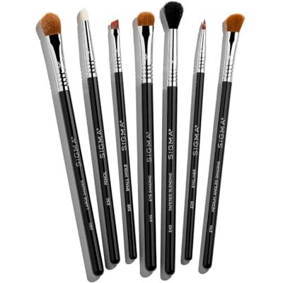Sigma Beauty Basic Eye Brush 7 stuks Make-upkwast voor oogschaduw Tech Synthetische vezels met waterdichte handgrepen voor vloeistof, crème en poeder plus Alloy Ferrules Sigma Beauty Basic Eye Brush 7 stuks Make-upkwast voor oogschaduw Tech Synthetische vezels met waterdichte handgrepen voor vloeistof, crème en poeder plus Alloy Ferrules