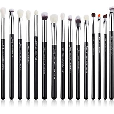 Jessup T177 Make-upkwastenset voor ogen, 15-delig, oogschaduwkwast, mix, eyeliner, wenkbrauwen, kunsthaar, zwart, zilver, T177 Jessup T177 Make-upkwastenset voor ogen, 15-delig, oogschaduwkwast, mix, eyeliner, wenkbrauwen, kunsthaar, zwart, zilver, T177
