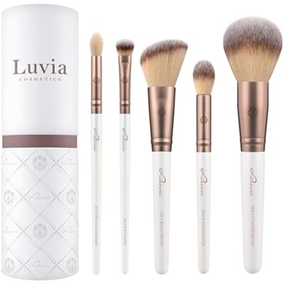 Luvia Cosmetics Luvia make-upkwastenset, Daily Essential Set, poeder- en oogkwasten, 5 veganistische cosmetische kwasten, make-upkwasten Luvia Cosmetics Luvia make-upkwastenset, Daily Essential Set, poeder- en oogkwasten, 5 veganistische cosmetische kwasten, make-upkwasten