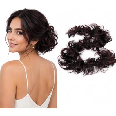 CAISHA XXL Haarstukje Choucho voor het verkrijgen van volumineus opgedaan haar, krullen, knot, donkerbruin, HW27 CAISHA XXL Haarstukje Choucho voor het verkrijgen van volumineus opgedaan haar, krullen, knot, donkerbruin, HW27