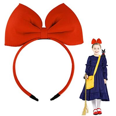 Hoshin Haarband met strik voor vrouwen en meisjes Perfect haaraccessoire voor feest en cosplay, kiki de kleine heks rood Hoshin Haarband met strik voor vrouwen en meisjes Perfect haaraccessoire voor feest en cosplay, kiki de kleine heks rood