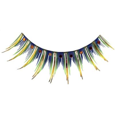 Eulenspiegel 001400 Kunstwimpers groen/geel metallic voor carnaval, themafeest Eulenspiegel 001400 Kunstwimpers groen/geel metallic voor carnaval, themafeest