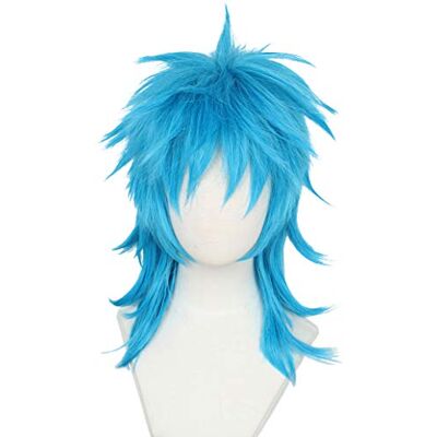 Linfairy Speelpruik voor dames, Halloween, cosplay, korte blauwe pruik Linfairy Speelpruik voor dames, Halloween, cosplay, korte blauwe pruik