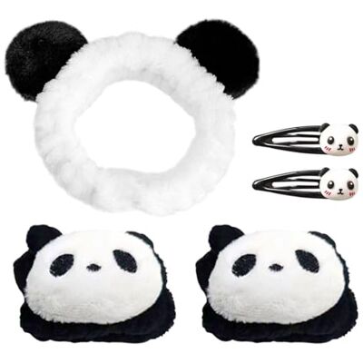 KSBBHDS Panda-bank met 1 stuk, 1 paar armbanden en 2 haarspelden, geschikt voor huidverzorging, make-up en gezichtswas. KSBBHDS Panda-bank met 1 stuk, 1 paar armbanden en 2 haarspelden, geschikt voor huidverzorging, make-up en gezichtswas.