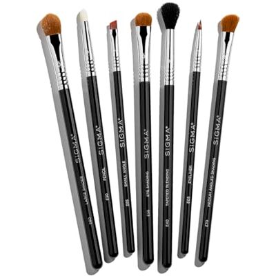 Sigma Beauty Basic Eye Brush 7 stuks Make-upkwast voor oogschaduw Oogschaduw, wenkbrauwen, oogmake-up en knipsel make-upkwasten, synthetische vezels Sigma Beauty Basic Eye Brush 7 stuks Make-upkwast voor oogschaduw Oogschaduw, wenkbrauwen, oogmake-up en knipsel make-upkwasten, synthetische vezels