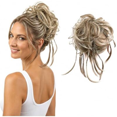 CAISHA PrettyShop XXL haarstrik, bruidskapsels, golvend, volume, rommelig, donkerblond mix, G25D CAISHA PrettyShop XXL haarstrik, bruidskapsels, golvend, volume, rommelig, donkerblond mix, G25D