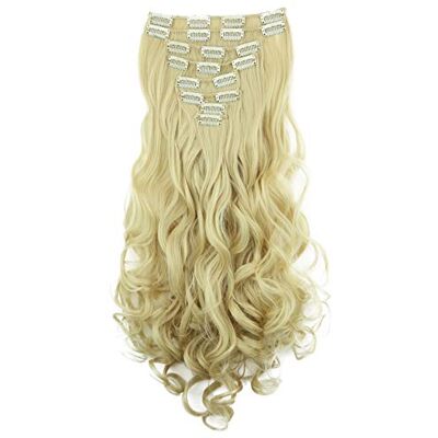 CAISHA 45 cm, 8-delige jumbo-set haarverlenging om vast te klikken, volume, golvend, platinabond CES27-1 CAISHA 45 cm, 8-delige jumbo-set haarverlenging om vast te klikken, volume, golvend, platinabond CES27-1