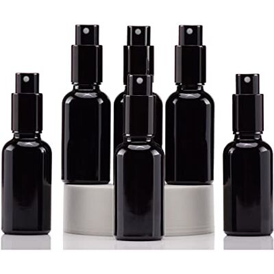 YIZHAO 30ml Zwarte Ultraviolette Glazen Spuitfles, met Zwarte Fijne Mistspuiten, voor Etherische Oliën, Reiniging, Parfum, Reisvloeistof, Make-up, Draagbare Cosmetische Fles-6Stuks YIZHAO 30ml Zwarte Ultraviolette Glazen Spuitfles, met Zwarte Fijne Mistspuiten, voor Etherische Oliën, Reiniging, Parfum, Reisvloeistof, Make-up, Draagbare Cosmetische Fles-6Stuks