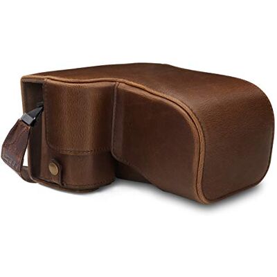 MegaGear MG1661 Ever Ready leren beschermhoes met schouderriem, compatibel met Sony Alpha A6100, A6400 (18 135 mm), bruin MegaGear MG1661 Ever Ready leren beschermhoes met schouderriem, compatibel met Sony Alpha A6100, A6400 (18 135 mm), bruin