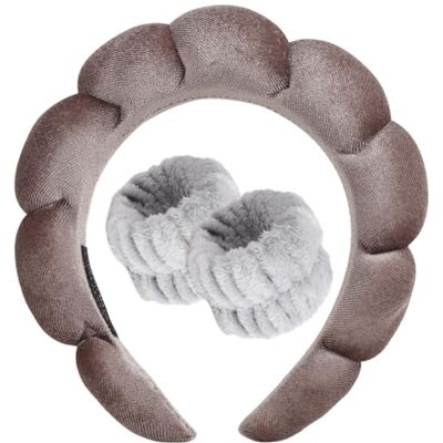 DRESHOW Gezichtswassen Spa Hoofdband Set Zachte badstof Manchetten Voor Make-up en Huidverzorging Antislip Hoofdband voor Vrouwen Eén maat DRESHOW Gezichtswassen Spa Hoofdband Set Zachte badstof Manchetten Voor Make-up en Huidverzorging Antislip Hoofdband voor Vrouwen Eén maat