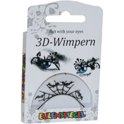 Eulenspiegel 3220 uil spiegel 3D wimpers, Halloween, zwart Eulenspiegel 3220 uil spiegel 3D wimpers, Halloween, zwart