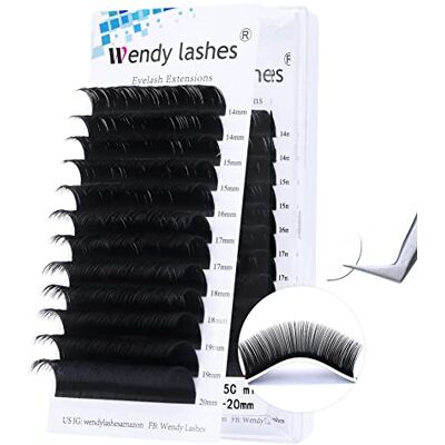 WENDY LASHES Individuele wimperextensions, C-krul, 0,10 mm, 14-20 mm, gemengd, individuele wimperextensions, klassiek, zijde, natuurlijke wimpers, professioneel boeket WENDY LASHES Individuele wimperextensions, C-krul, 0,10 mm, 14-20 mm, gemengd, individuele wimperextensions, klassiek, zijde, natuurlijke wimpers, professioneel boeket