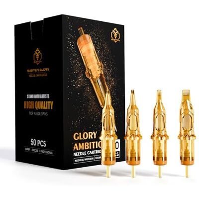 Ambition Glory Naalden Wegwerppatronen, 50 stuks, #12 RL, gemengd, rond, voor roterende tattoo-machine Ambition Glory Naalden Wegwerppatronen, 50 stuks, #12 RL, gemengd, rond, voor roterende tattoo-machine