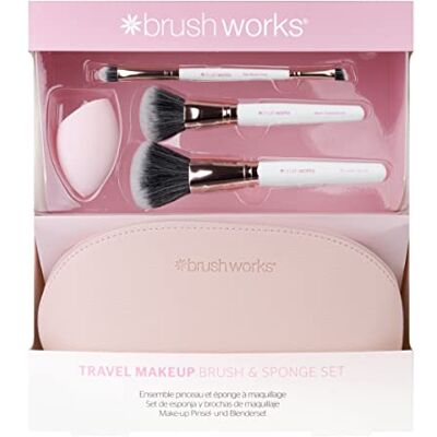 Brushworks Make-upkwastenset en reissponzen Brushworks Make-upkwastenset en reissponzen