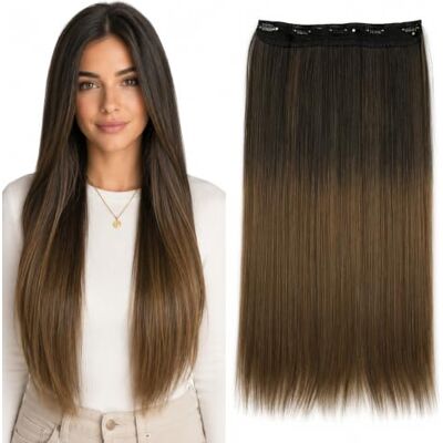 CAISHA PRETTYSHOP C72 Kunsthaar extensies, 60 cm, bruin mix, CAISHA PRETTYSHOP C72 Kunsthaar extensies, 60 cm, bruin mix,