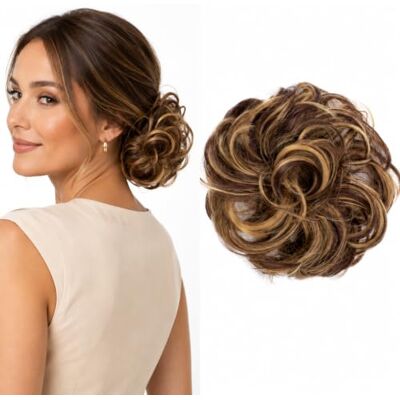 CAISHA Prettyshop G40A haarverlenging voor de bruid, rommelig, Chignon, Chignon, kastanjebruin, donkerblond CAISHA Prettyshop G40A haarverlenging voor de bruid, rommelig, Chignon, Chignon, kastanjebruin, donkerblond