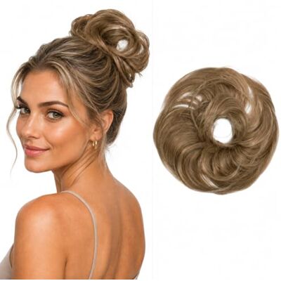 CAISHA Haar Stuk Stropdas Chignons Bruids Kapsels Volumineuze Slordig Chignon Licht Golvend Bruin G12B CAISHA Haar Stuk Stropdas Chignons Bruids Kapsels Volumineuze Slordig Chignon Licht Golvend Bruin G12B